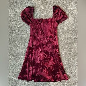 Altard state velvet floral mini dress